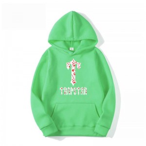 Trapstar Anime T-Flowers Pattern Hoodie Herren Grün Schweiz | OY21-832