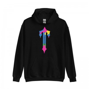 Trapstar Colorful Logo Rainbow Hoodie Herren Schwarz Schweiz | IO15-195