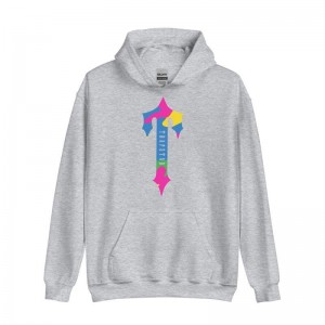 Trapstar Colorful Logo Rainbow Hoodie Herren Grau Schweiz | XD15-423