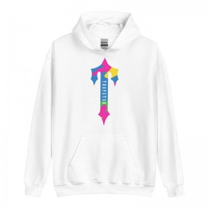 Trapstar Colorful Logo Rainbow Hoodie Herren Weiß Schweiz | NA51-184