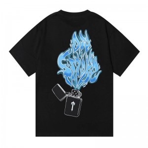 Trapstar Flame Printing T-shirts Herren Schwarz Schweiz | FR78-972