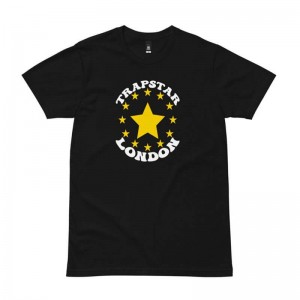 Trapstar Fleece Stars London T-shirts Herren Schwarz Schweiz | SQ61-731