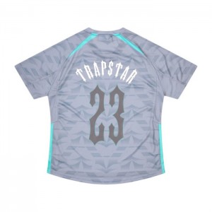 Trapstar Irongate Football Jersey T-shirts Herren Grau Blau Schweiz | XF63-277