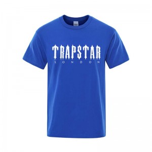 Trapstar London Letter Printed T-shirts Herren Blau Schweiz | YE69-907