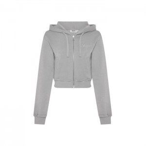 Trapstar TS-Star Silver Satin Applique Hoodie Hoodie Damen Grau Schweiz | AC26-357