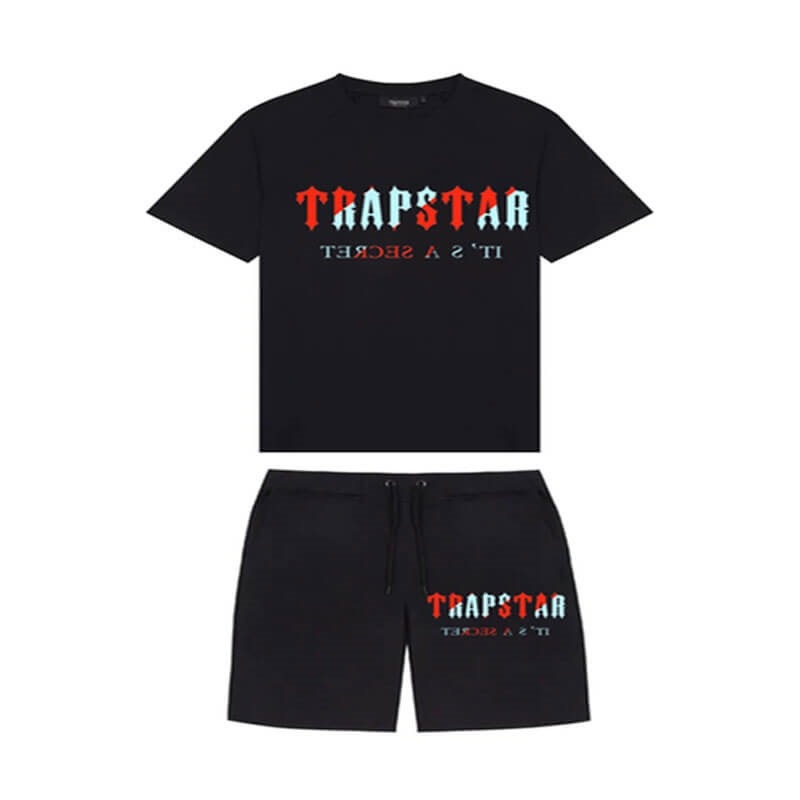 Trapstar Chenille Decoded Set Kurze Hose Herren Schwarz Schweiz | RE13-311