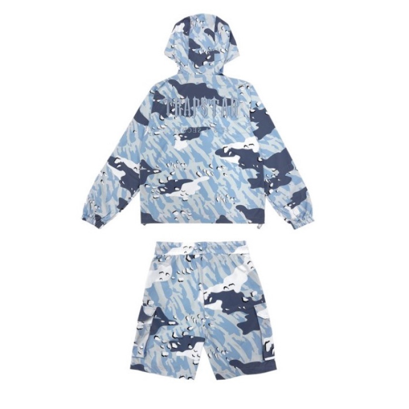 Trapstar Decoded Camo Windbreaker Oberbekleidung Herren Blau Camouflage Schweiz | IZ36-499