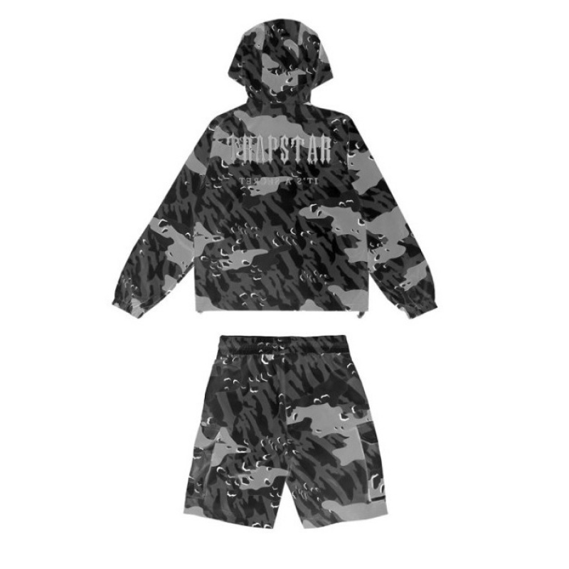 Trapstar Decoded Camo Windbreaker Oberbekleidung Herren Schwarz Camouflage Schweiz | CG54-733