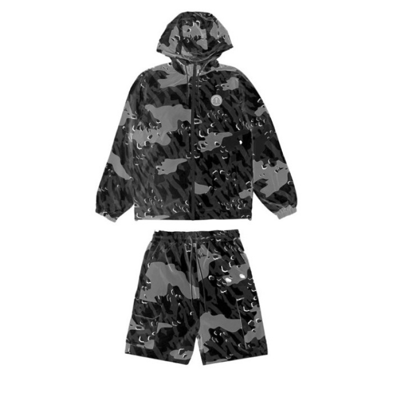 Trapstar Decoded Camo Windbreaker Oberbekleidung Herren Schwarz Camouflage Schweiz | CG54-733