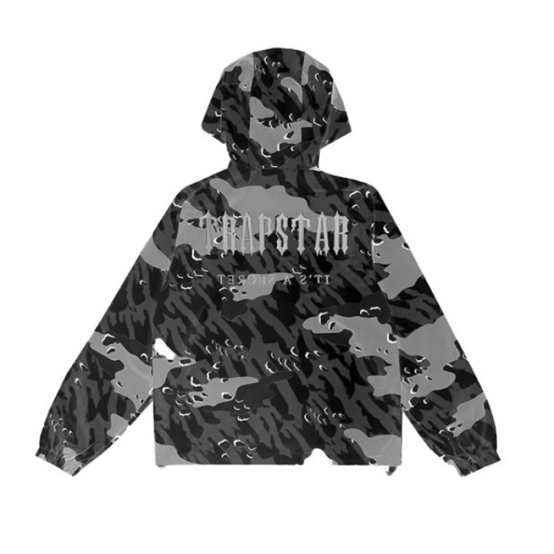 Trapstar Decoded Camo Windbreaker Oberbekleidung Herren Schwarz Camouflage Schweiz | CG54-733