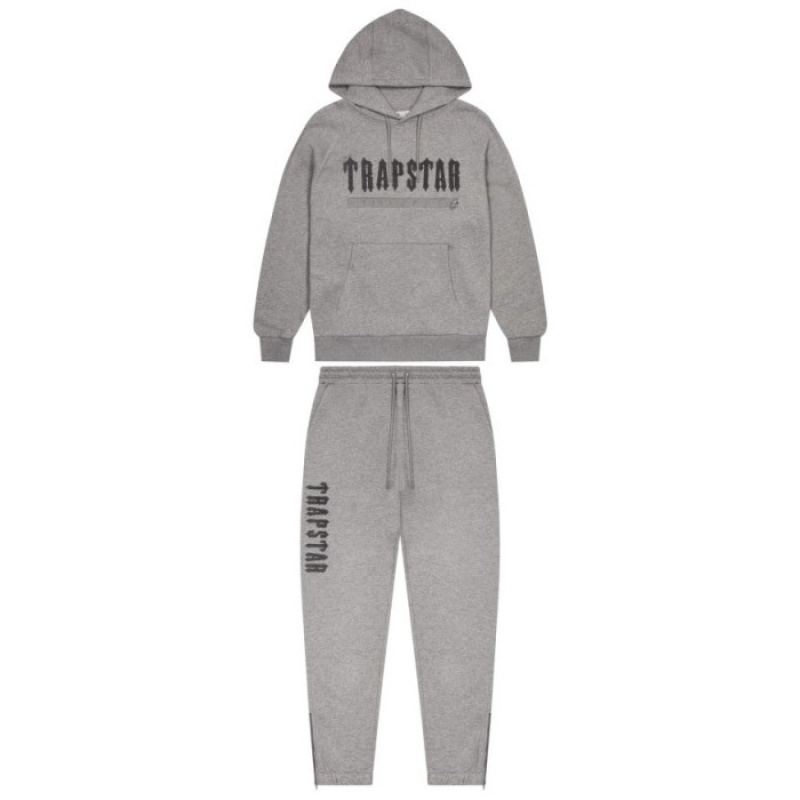 Trapstar Decoded Chenille 2.0 Hoodie Trainingsanzug Herren Grau Schweiz | TW44-309