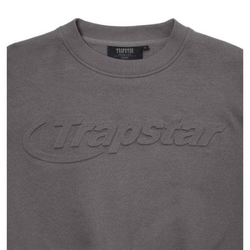 Trapstar Hyperdrive Crewneck Oberteil Damen Grau Schweiz | KJ69-765