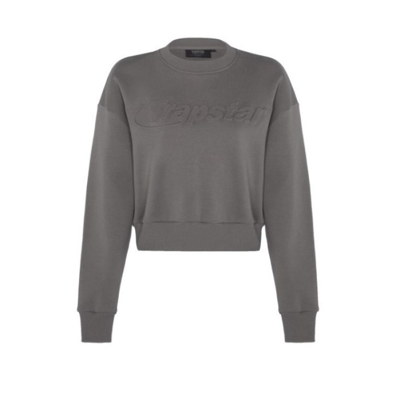 Trapstar Hyperdrive Crewneck Oberteil Damen Grau Schweiz | KJ69-765