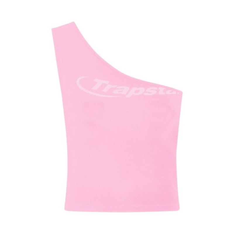 Trapstar Hyperdrive One Shoulder Oberteil Damen Rosa Schweiz | HY77-460