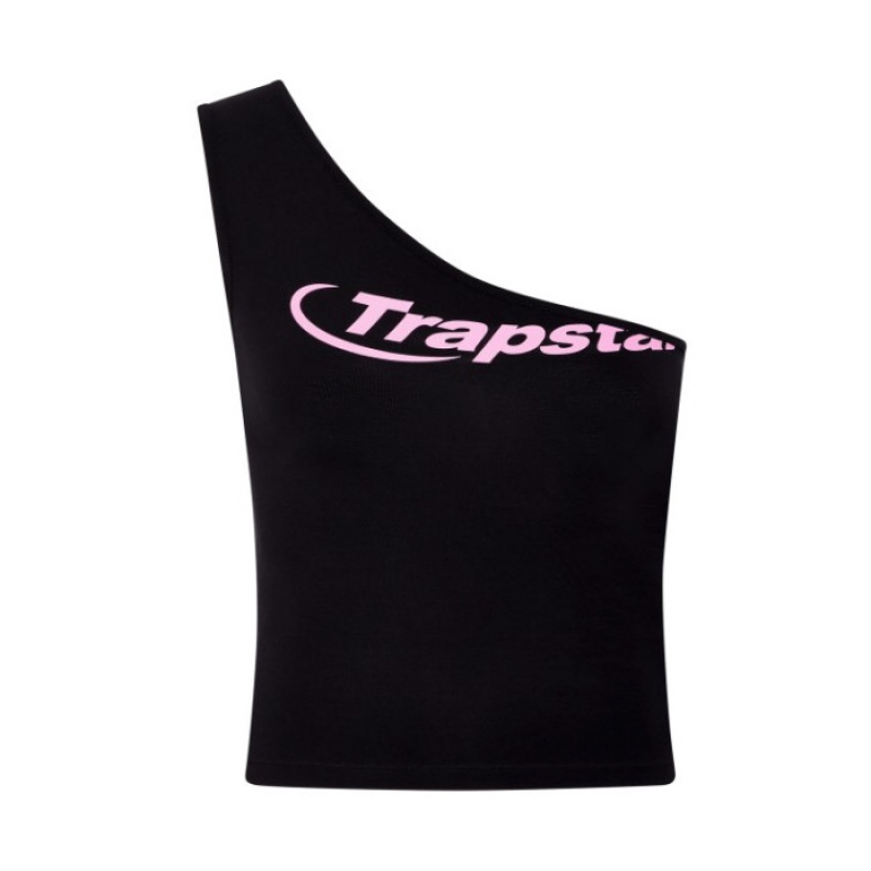 Trapstar Hyperdrive One Shoulder Vest Oberteil Damen Schwarz Rosa Schweiz | ZP10-062