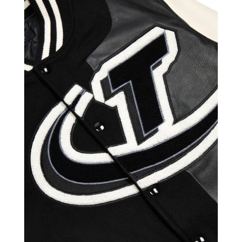 Trapstar Hyperdrive T Chenille Varsity Jacket Oberbekleidung Herren Schwarz Weiß Schweiz | VG34-409