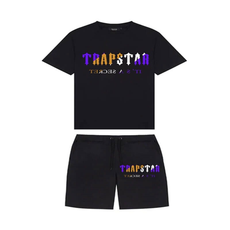 Trapstar Irongate Arch Chenille Set Kurze Hose Herren Schwarz Schweiz | JS33-423