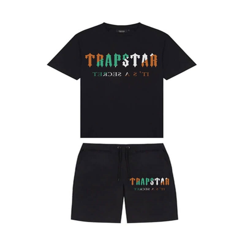 Trapstar Irongate Arch Chenille Set Kurze Hose Herren Schwarz Schweiz | AM07-859