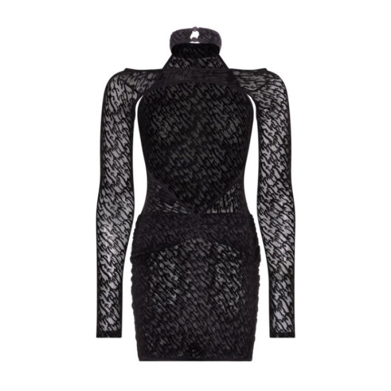 Trapstar Jacquard Mesh Kleid Damen Schwarz Schweiz | XB31-997