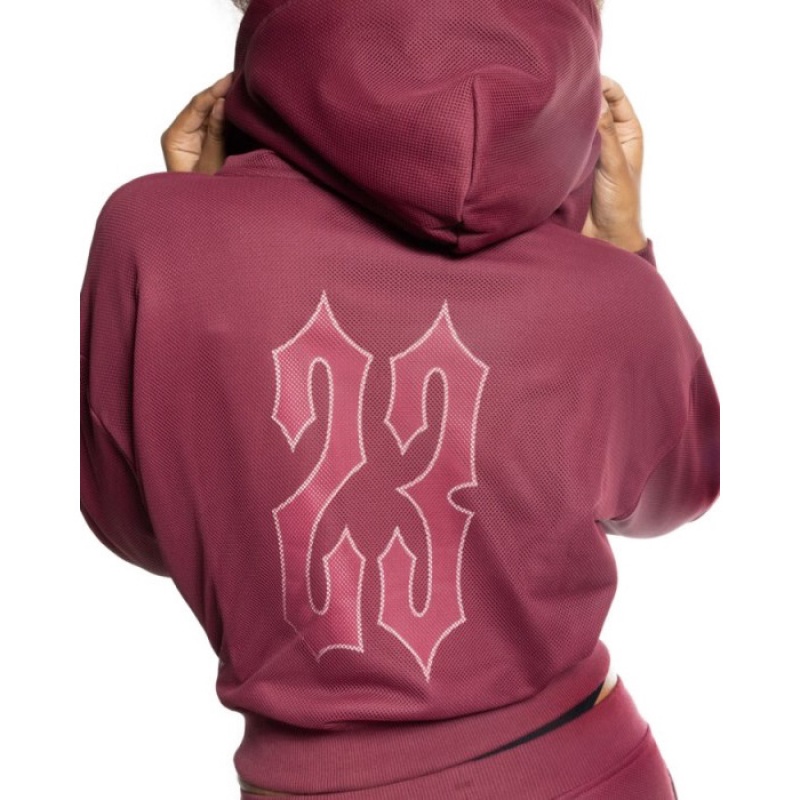 Trapstar Mesh Irongate Arch Hoodie Hoodie Damen Bordeaux Schweiz | NL42-901