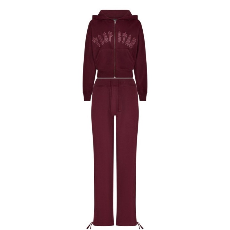 Trapstar Mesh Irongate Arch Hoodie Hoodie Damen Bordeaux Schweiz | NL42-901