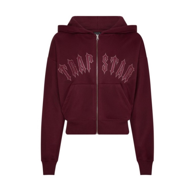 Trapstar Mesh Irongate Arch Hoodie Hoodie Damen Bordeaux Schweiz | NL42-901