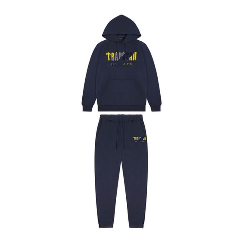 Trapstar Navy Chenille Decoded Hoodie Trainingsanzug Herren Navy Gelb Schweiz | JZ83-530