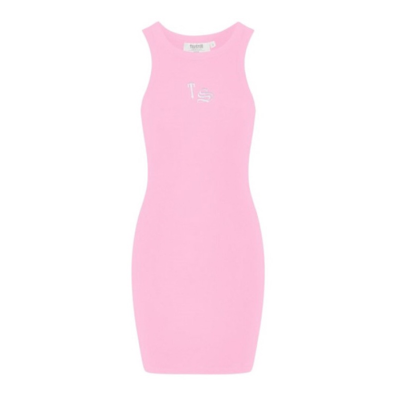 Trapstar Script Racer Kleid Damen Rosa Schweiz | UW97-695