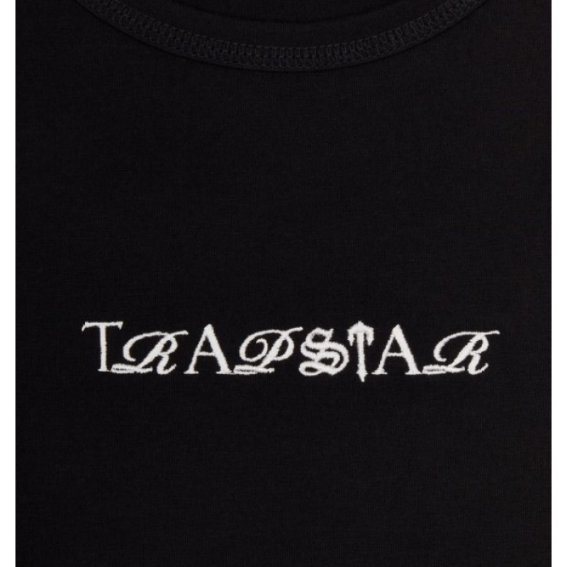 Trapstar Script Racer Vest Oberteil Damen Schwarz Weiß Schweiz | US82-175