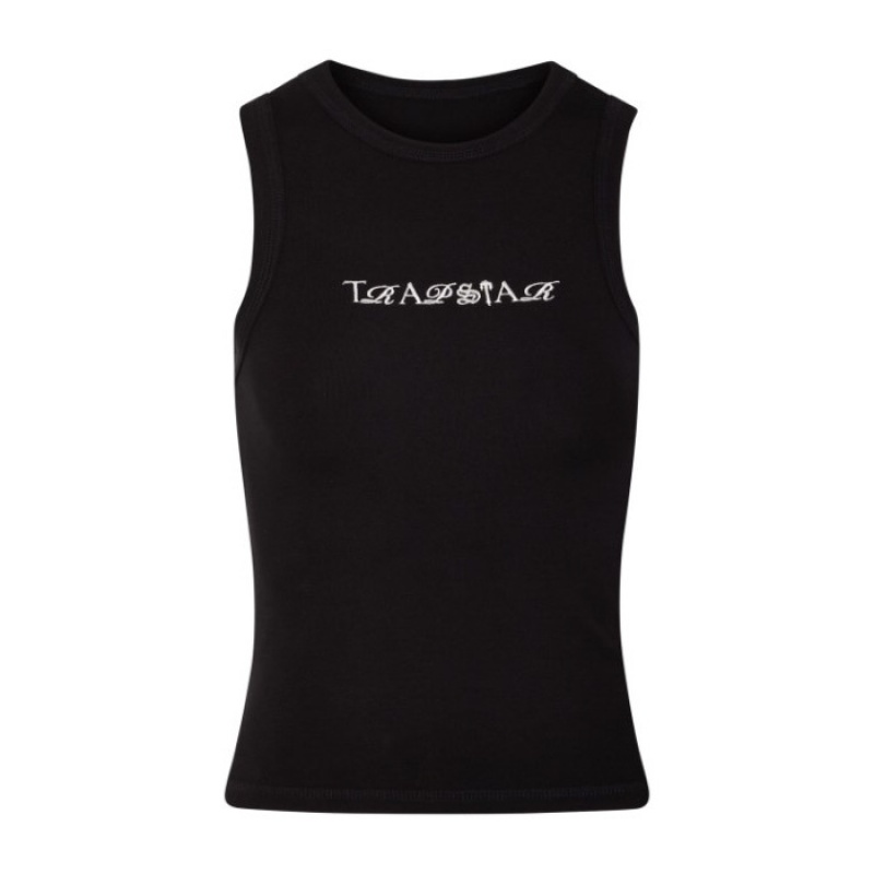 Trapstar Script Racer Vest Oberteil Damen Schwarz Weiß Schweiz | US82-175