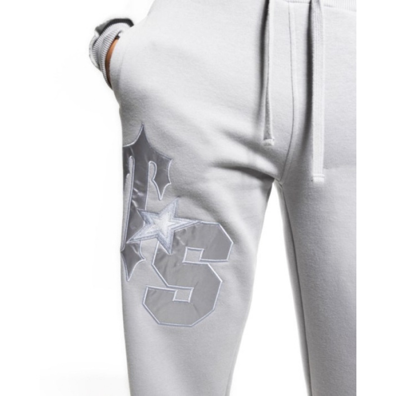 Trapstar TS-Star Silver Satin Applique Loose Fit Jogginghose Damen Grau Schweiz | JF62-398