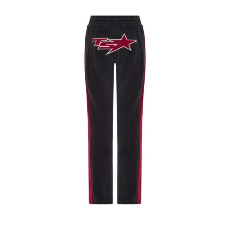 Trapstar TS-Star Velour Track Bottoms Hose Damen Bordeaux Schweiz | YD28-448