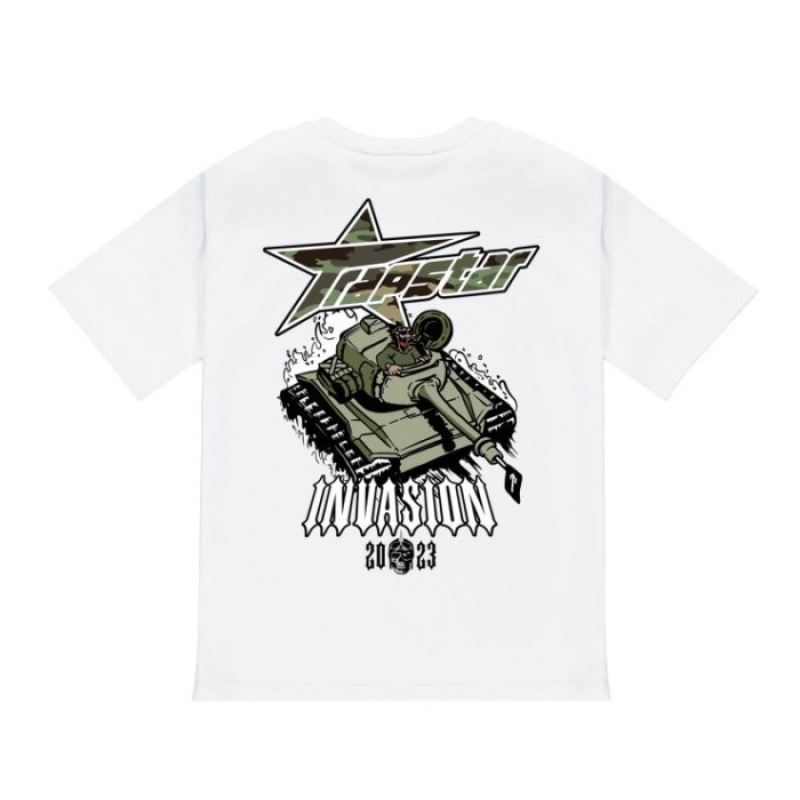 Trapstar Trap Invasion Tee T-shirts Herren Weiß Schweiz | IF22-994