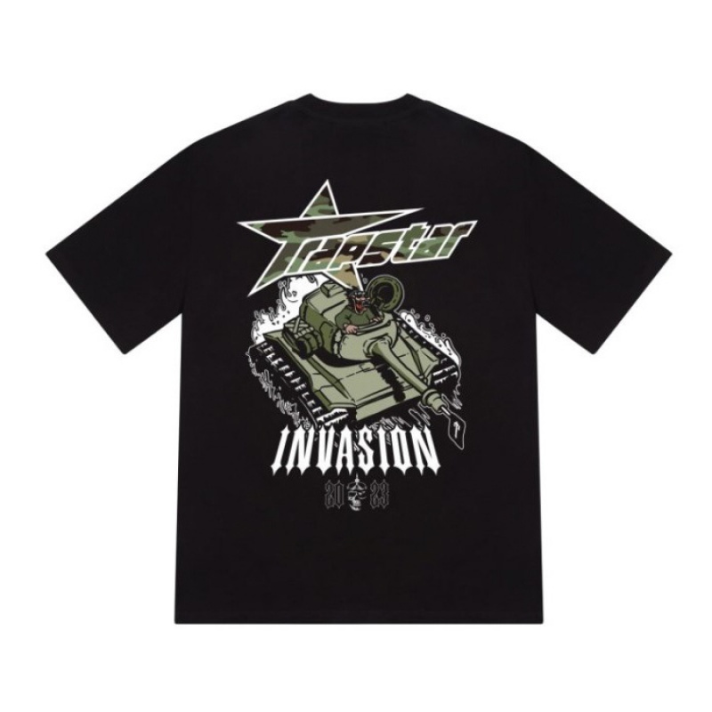 Trapstar Trap Invasion Tee T-shirts Herren Schwarz Schweiz | SP35-557