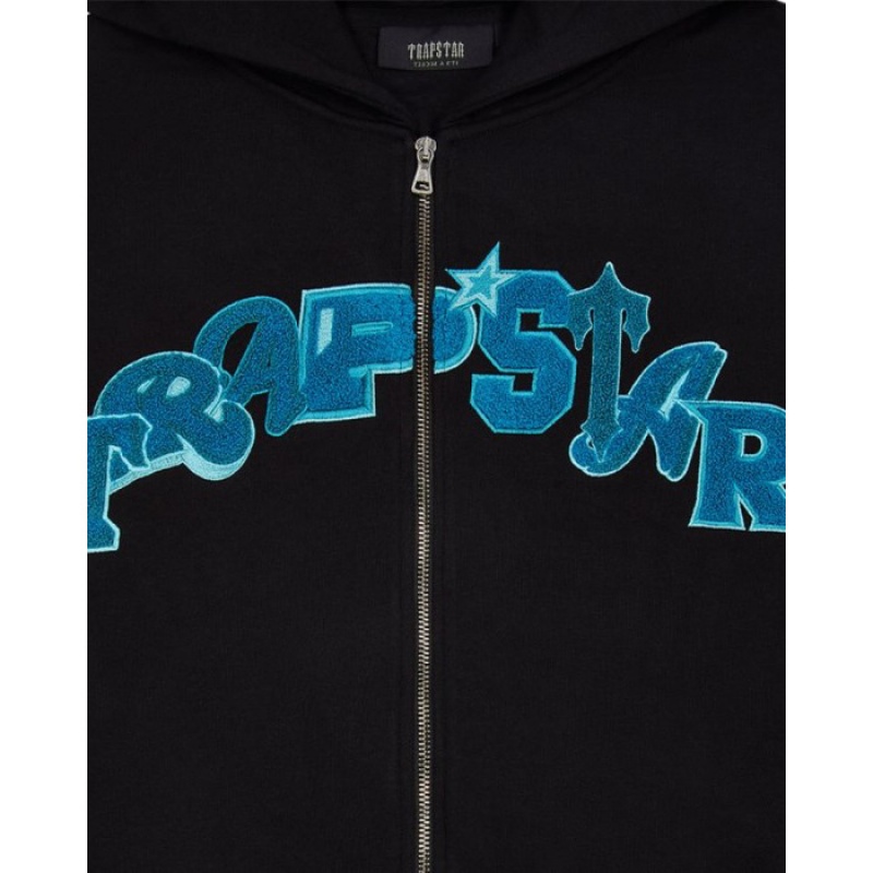 Trapstar Wildcard Chenille Hoodie Herren Schwarz Türkis Schweiz | XX84-049