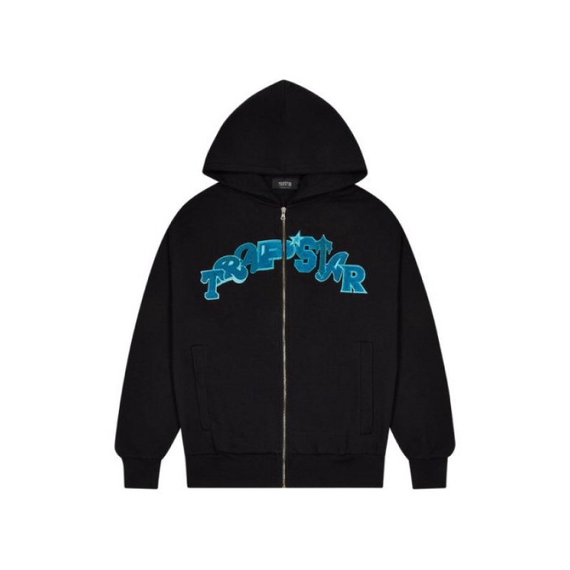 Trapstar Wildcard Chenille Hoodie Herren Schwarz Türkis Schweiz | XX84-049