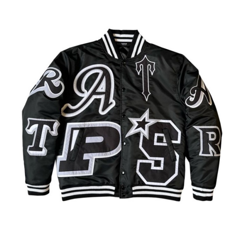 Trapstar Wildcard Varsity Jacket Oberbekleidung Herren Blackout Edition Schweiz | AY64-350